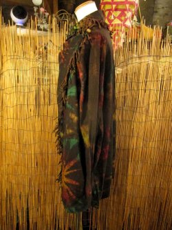 画像2: タイダイ染め＊コットン素材＊ゆったりサイズ＊２ＷＡＹ＊フリンジ＊スナフキン＊旅人風コート