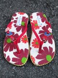 【２２ｃｍ〜２２・５ｃｍ】お花プリント＊鈴付き＊ビーチサンダル