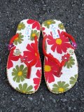 【２２ｃｍ〜２２・５ｃｍ】お花プリント＊鈴付き＊ビーチサンダル