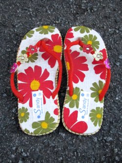 画像4: 【２２ｃｍ〜２２・５ｃｍ】お花プリント＊鈴付き＊ビーチサンダル
