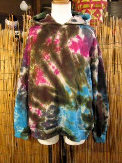 画像1: タイダイ染め＊裏起毛＊スウェット生地＊パーカー