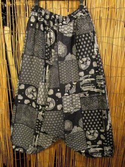 画像1: 和風プリント＊コットン素材＊ふんわり＊サルエルパンツ