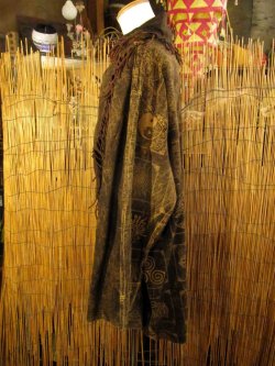 画像2: ストーンウォッシュ加工＊コットン素材＊民族調プリント＊ゆったりサイズ＊２ＷＡＹ＊フリンジ＊スナフキン＊旅人風コート