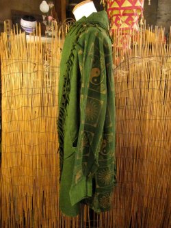 画像2: ストーンウォッシュ加工＊コットン素材＊民族調プリント＊ゆったりサイズ＊２ＷＡＹ＊フリンジ＊スナフキン＊旅人風コート