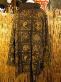 画像3: ストーンウォッシュ加工＊コットン素材＊民族調プリント＊ゆったりサイズ＊２ＷＡＹ＊フリンジ＊スナフキン＊旅人風コート