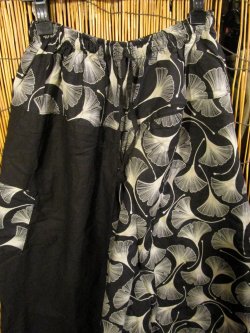 画像2: 黒色＋和風プリント＊切り替え＊コットン素材＊ふんわり＊サルエルパンツ