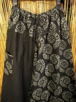 画像2: 黒色＋和風プリント＊切り替え＊コットン素材＊ふんわり＊サルエルパンツ