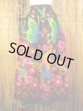 バタフライ＆フラワープリント＊コットン素材＊フレアー＊ロングスカート