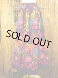 バタフライ＆フラワープリント＊コットン素材＊フレアー＊ロングスカート