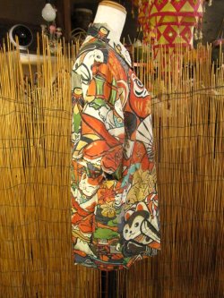 画像2: 和風プリント＊コットン＆リネン混紡＊個性的＊半袖＊アロハシャツ ＊Ｍ