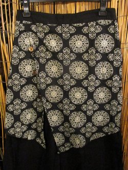 画像2: 和風プリントコットン素材＊エプロン風＊別生地付き＊変型ロングパンツ