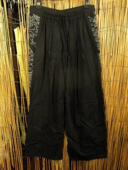 画像4: 和風プリントコットン素材＊エプロン風＊別生地付き＊変型ロングパンツ