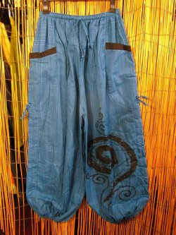 画像1: 渦巻きプリント＊コットン素材＊カーゴタイプ＊ふんわり＊アラジンパンツ