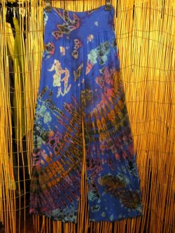 画像4: タイダイ染め＊レーヨンスパンデックス素材＊ストレッチ＊ロングパンツ