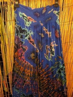 画像2: タイダイ染め＊レーヨンスパンデックス素材＊ストレッチ＊ロングパンツ