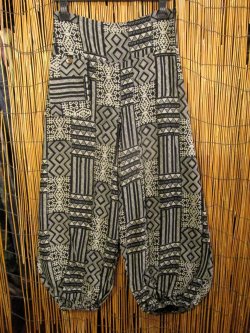 画像1: アジアンプリント＊レーヨン素材＊ふんわり＊アラジンパンツ