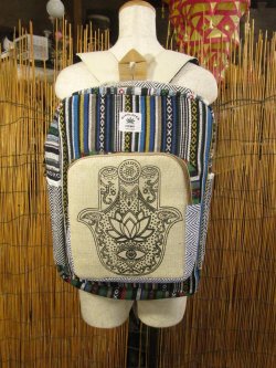 画像1: ハムサプリント＊織り生地＊コットン素材＊リュックサック＊バックパック