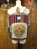 メキシカンスカルプリント＊織り生地＊コットン素材＊リュックサック＊バックパック