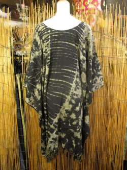 画像3: タイダイ染め＊レーヨン素材＊ゆったりサイズ＊フリンジ＊ポンチョ