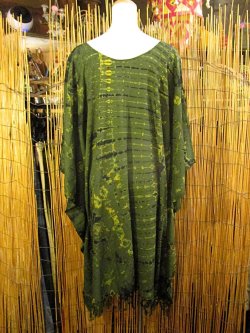 画像3: タイダイ染め＊レーヨン素材＊ゆったりサイズ＊フリンジ＊ポンチョ