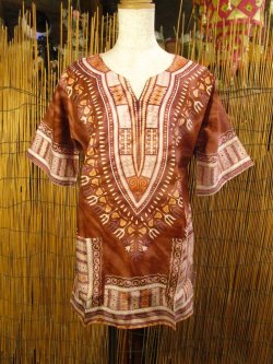 画像1: 小さめサイズ＊タイダイ染め＊アフリカンプリント＊ダシキ＊ＤＡＳＨＩＫＩ＊Ｓ