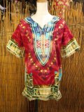 小さめサイズ＊タイダイ染め＊アフリカンプリント＊ダシキ＊ＤＡＳＨＩＫＩ＊Ｓ
