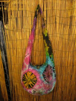 画像1: タイダイ染め＊コットン素材＊ショルダーバッグ