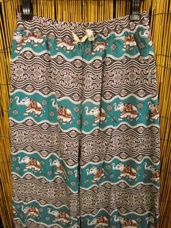 画像2: 象さんプリント＊ポリエステル素材＊アラジンパンツ＊タイパンツ