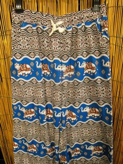 画像2: 象さんプリント＊ポリエステル素材＊アラジンパンツ＊タイパンツ