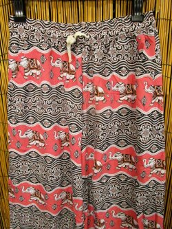 画像2: 象さんプリント＊ポリエステル素材＊アラジンパンツ＊タイパンツ