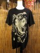 黒色＊コットン素材＊抜染プリント＊ガネーシャ＊半袖＊Ｔシャツ＊Ｌ