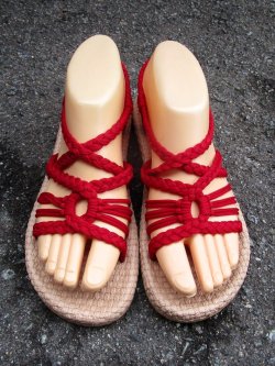 画像1: 【２２・５ｃｍ〜２３ｃｍ】ソフトタイプ＊編み編み＊紐サンダル