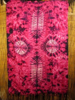 画像1: タイダイ染め＊レーヨン素材＊フリンジ＊マルチクロス＊パレオ