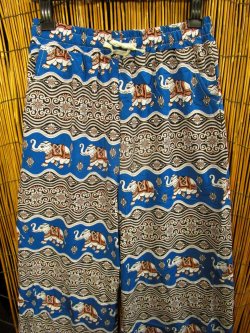 画像2: 象さんプリント＊ポリエステル素材＊ロング丈＊イージーパンツ