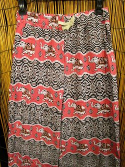 画像2: 象さんプリント＊ポリエステル素材＊ロング丈＊イージーパンツ