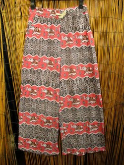 画像1: 象さんプリント＊ポリエステル素材＊ロング丈＊イージーパンツ