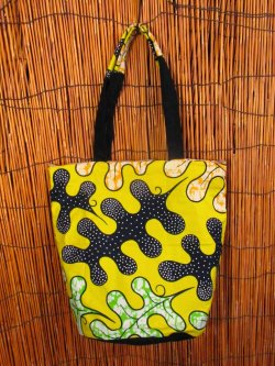 画像2: パーニュ生地＊アフリカンプリント＊トートバッグ＊Ｍ