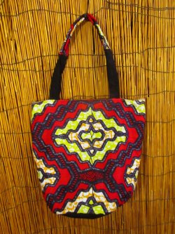 画像1: パーニュ生地＊アフリカンプリント＊トートバッグ＊Ｍ