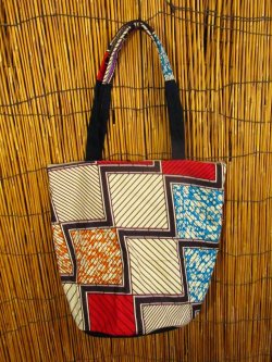 画像2: パーニュ生地＊アフリカンプリント＊トートバッグ＊Ｍ