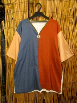 画像1: 切り替えカラー＊薄手＊コットン素材＊半袖＊プルオーバー