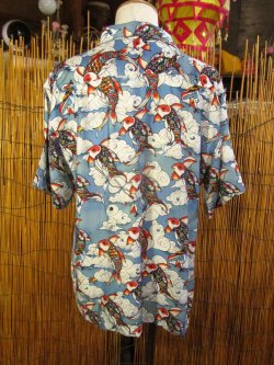 画像3: 和風プリント＊コットン＆リネン混紡＊個性的＊半袖＊アロハシャツ ＊Ｌ