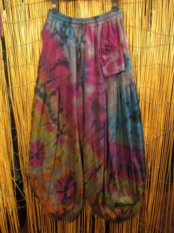 画像1: タイダイ染め＊ストレッチコットン素材＊ゆったりシルエット＊アラジンパンツ