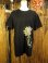 画像1: 黒色＊コットン素材＊抜染プリント＊ロータス＊半袖＊Ｔシャツ＊Ｌ (1)