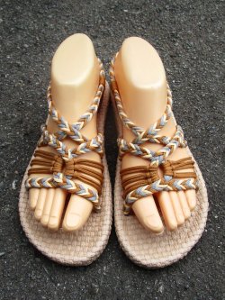 画像1: 【２４ｃｍ〜２４・５ｃｍ】ソフトタイプ＊編み編み＊紐サンダル