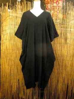 画像1: 無地＊コットン素材＊ミドル丈＊ポンチョ風＊ワンピース