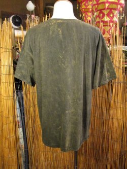 画像2: ストーンウォッシュ加工＊コットン素材＊ハンドペイント＊半袖Ｔシャツ＊ＸＬ
