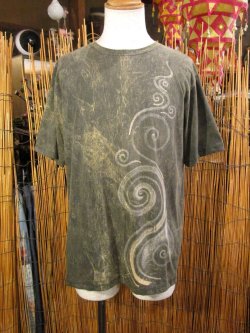 画像1: ストーンウォッシュ加工＊コットン素材＊ハンドペイント＊半袖Ｔシャツ＊ＸＬ