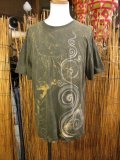 ストーンウォッシュ加工＊コットン素材＊ハンドペイント＊半袖Ｔシャツ＊ＸＬ