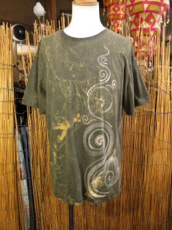 画像1: ストーンウォッシュ加工＊コットン素材＊ハンドペイント＊半袖Ｔシャツ＊ＸＬ