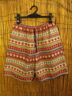 画像1: 織り柄＊コットン素材＊ハーフパンツ